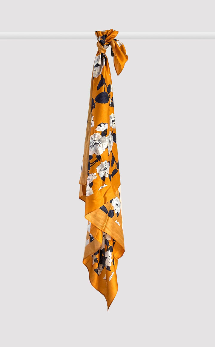 Ivory Flower Scarf - Yellow