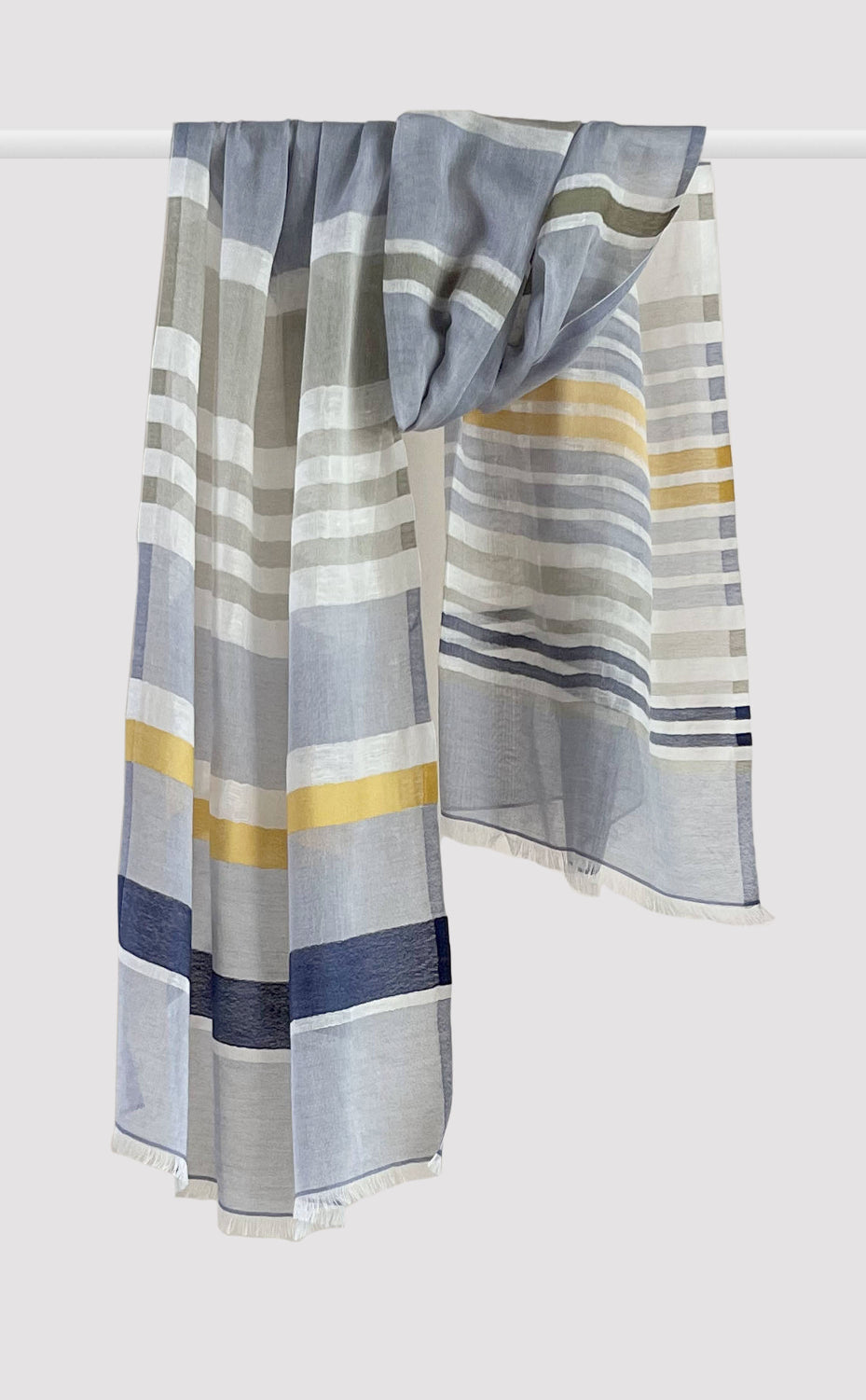 Blue Stripes Cotton Linen Stole