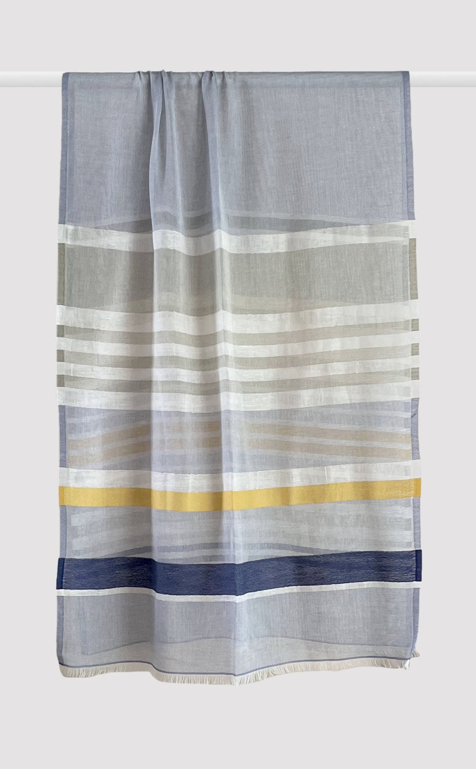 Blue Stripes Cotton Linen Stole