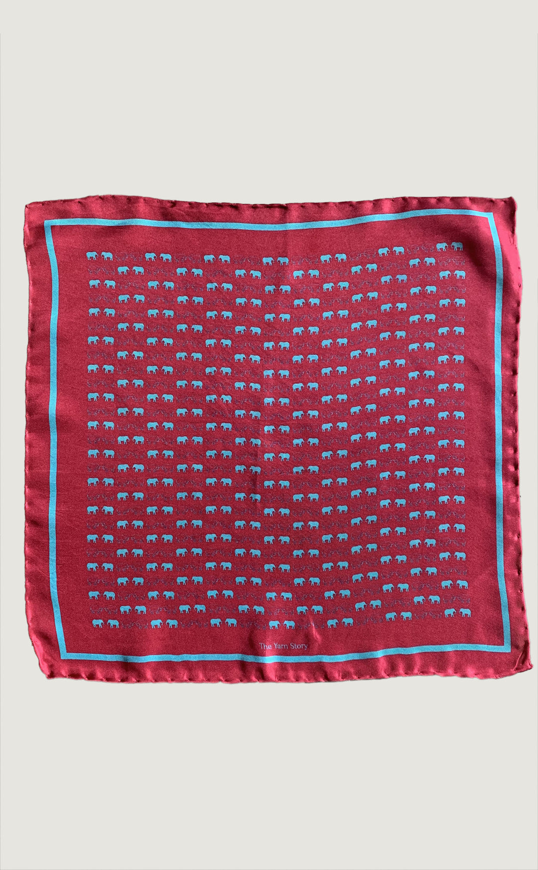 Crimson Micro Elephant Pocket Square