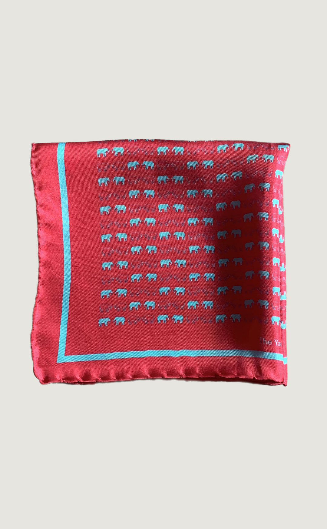 Crimson Micro Elephant Pocket Square
