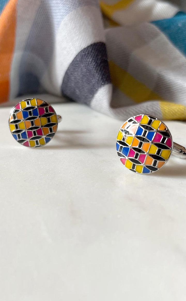 Geometric Amber Cufflink