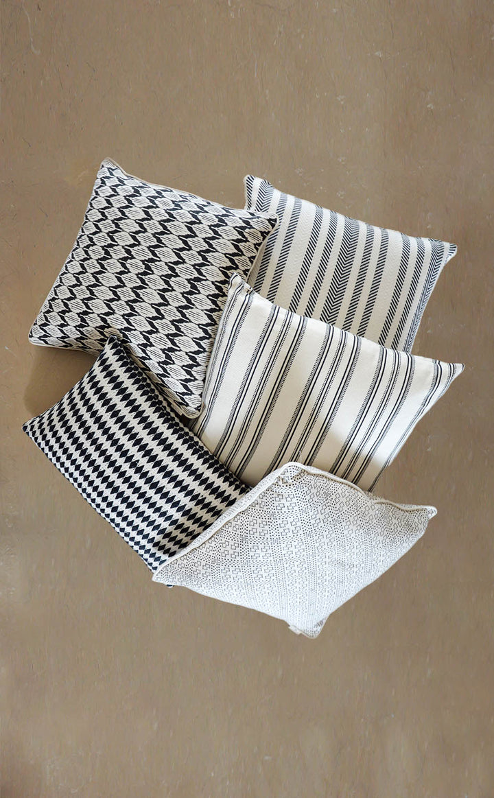 Black Herringbone Cushion