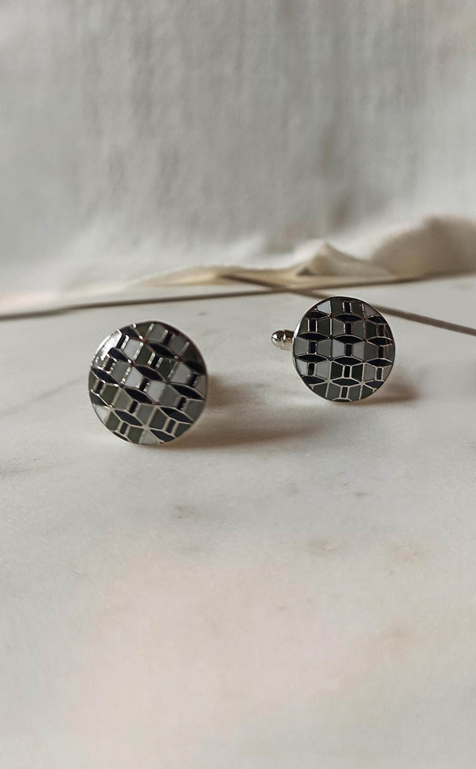 Geometric Grey Cufflink