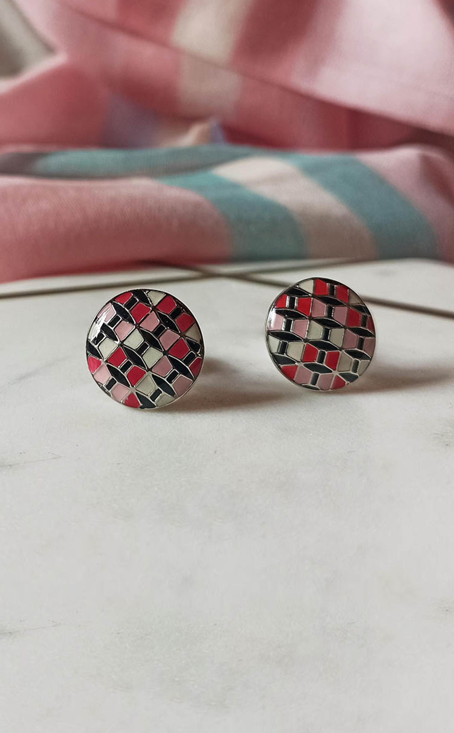 Geometric Pink Cufflink