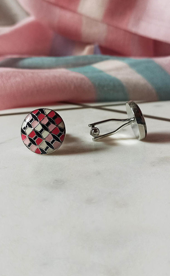Geometric Pink Cufflink