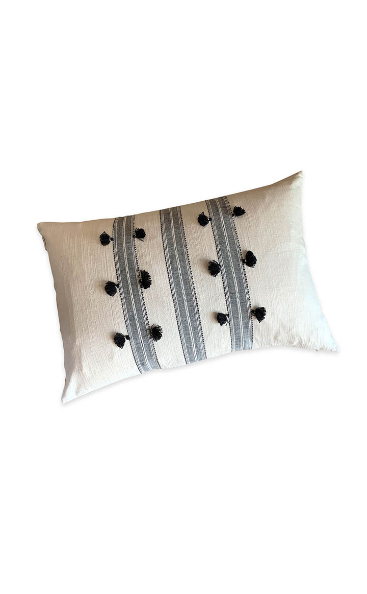 White Tassel Sham Cushion