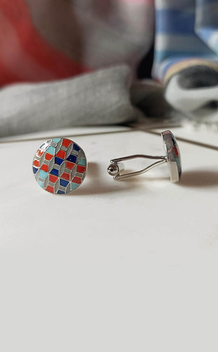 Geometric Aqua Cufflink