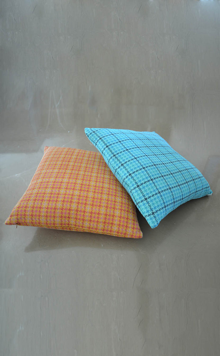 Blue Houndstooth Cushion