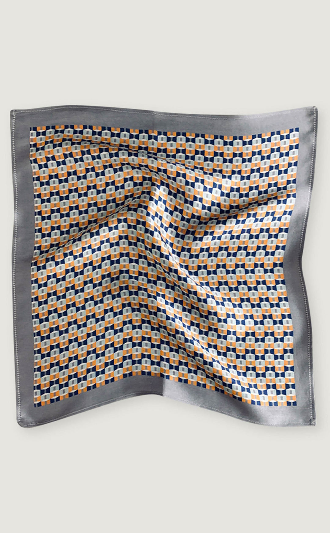 Geometric Orange Grey Pocket Square