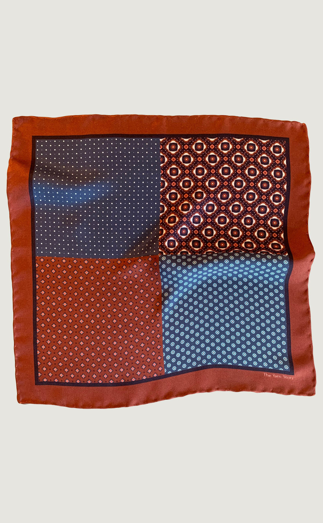4 Macro Maroon Pocket Square