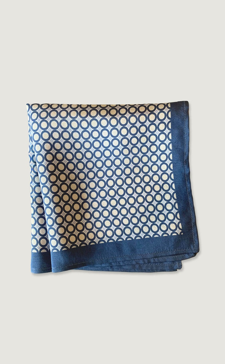 Navy Grey Polka Pocket Square