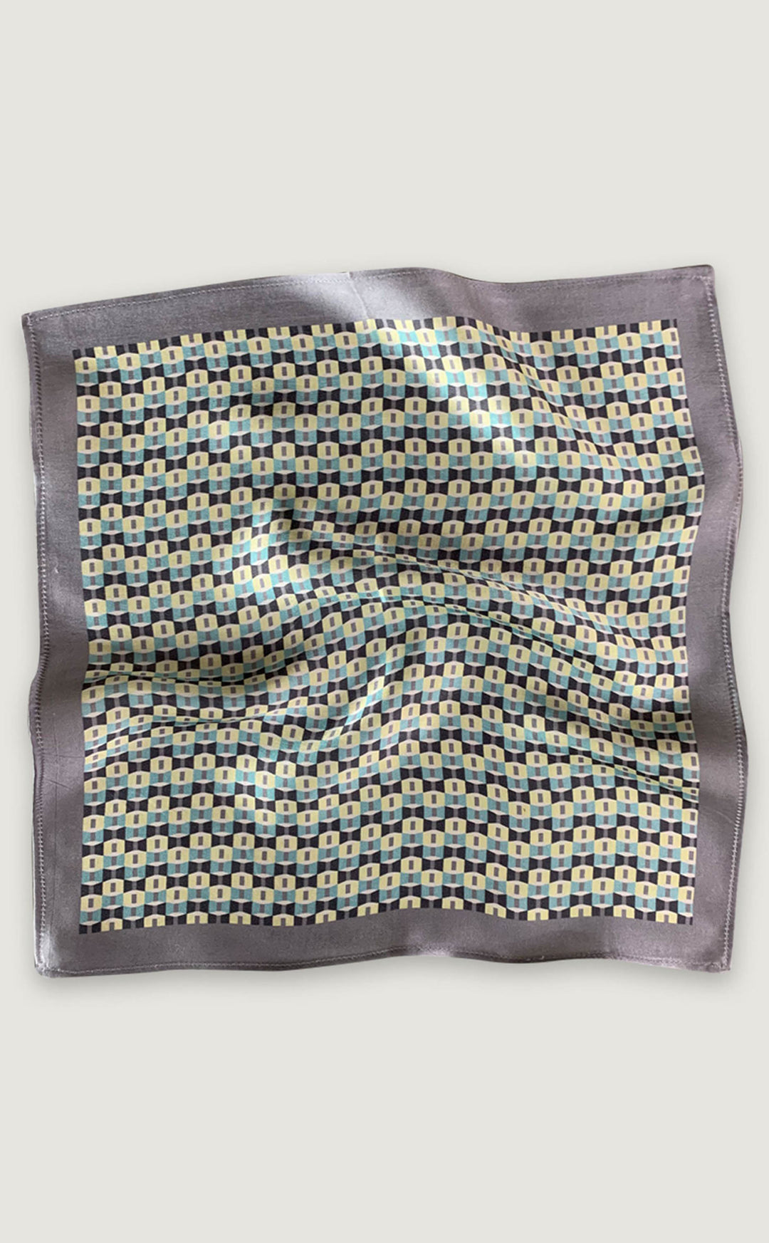 Geometric Blue Grey Pocket Square