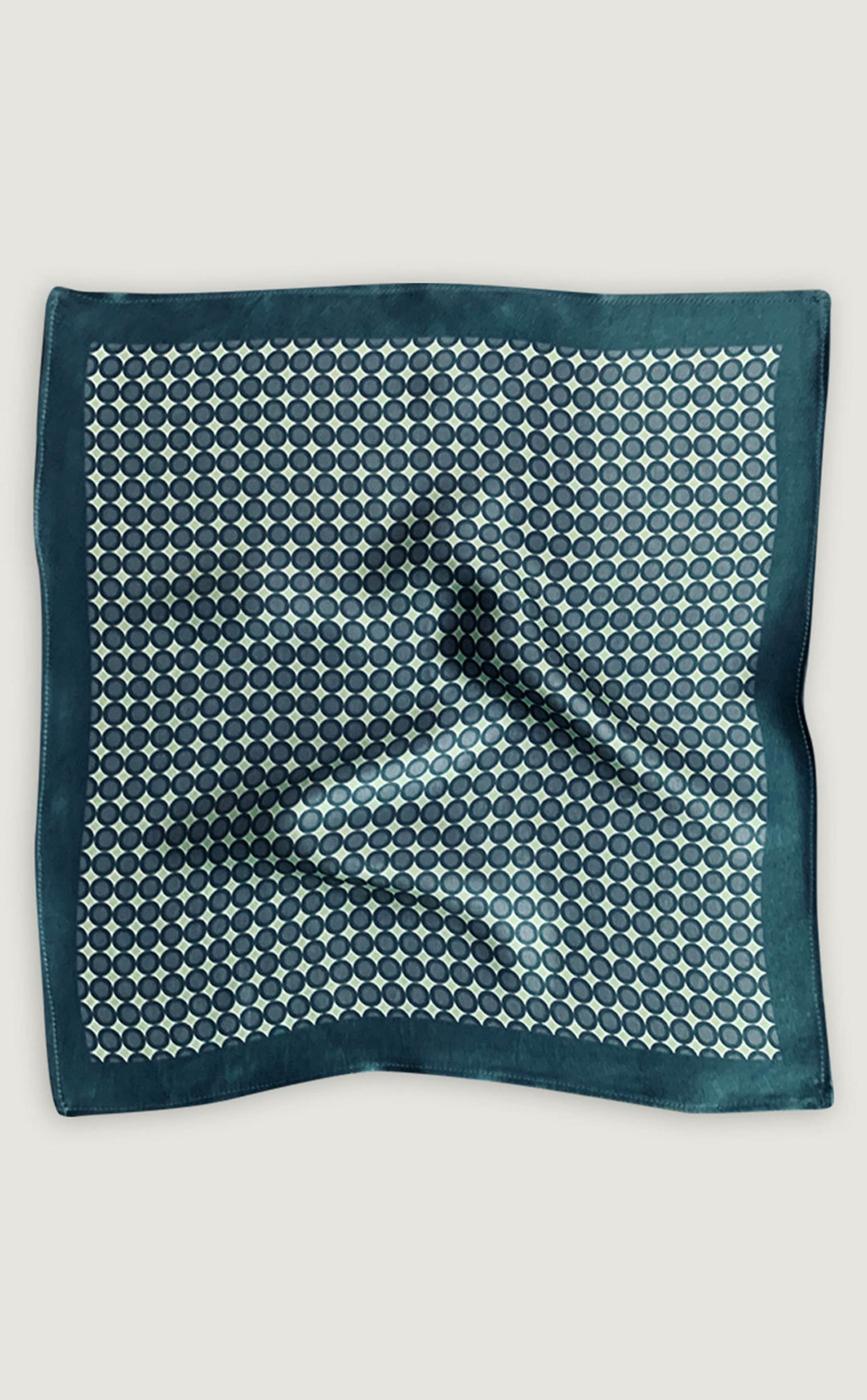 Teal Grey Polka Pocket Square