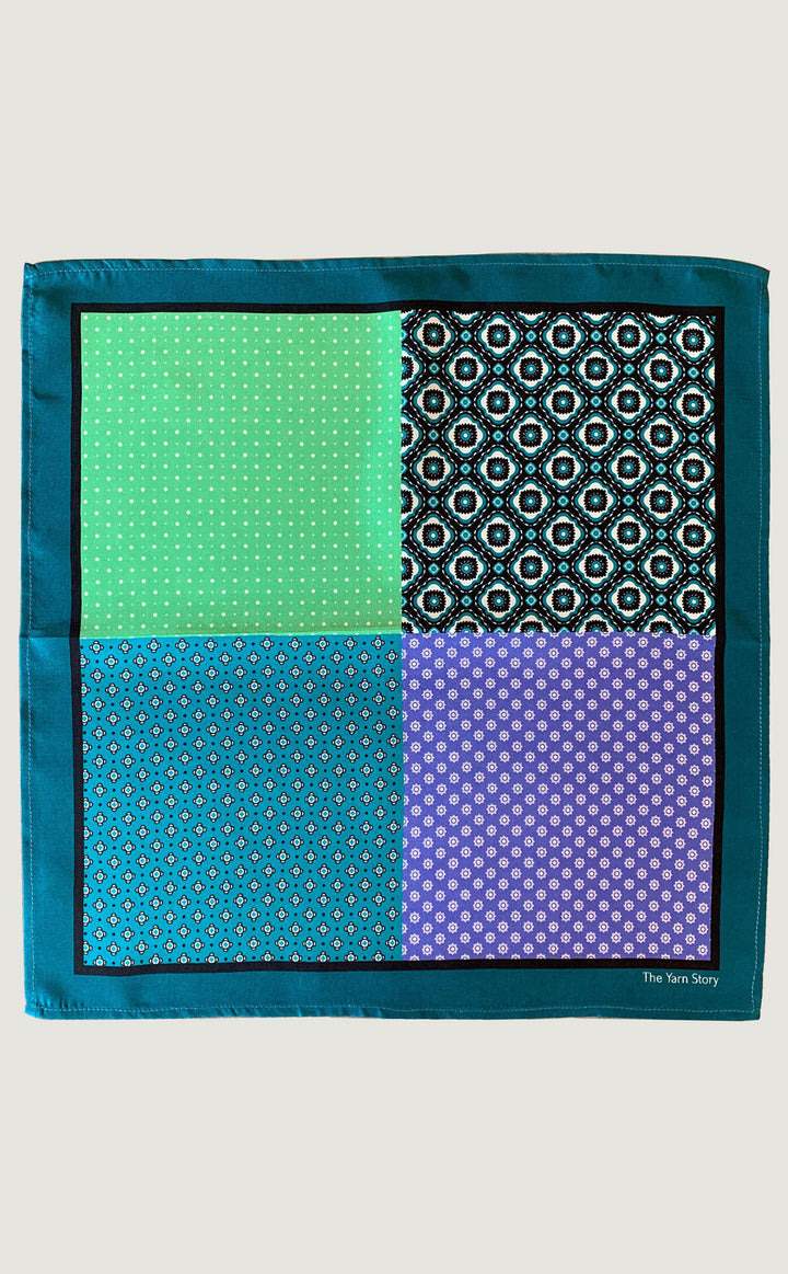 4 Macro Green Pocket Square
