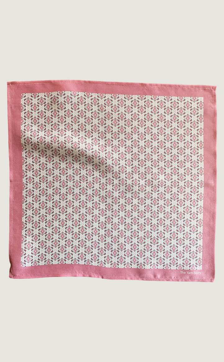 Geometric Floral Pink Pocket Square