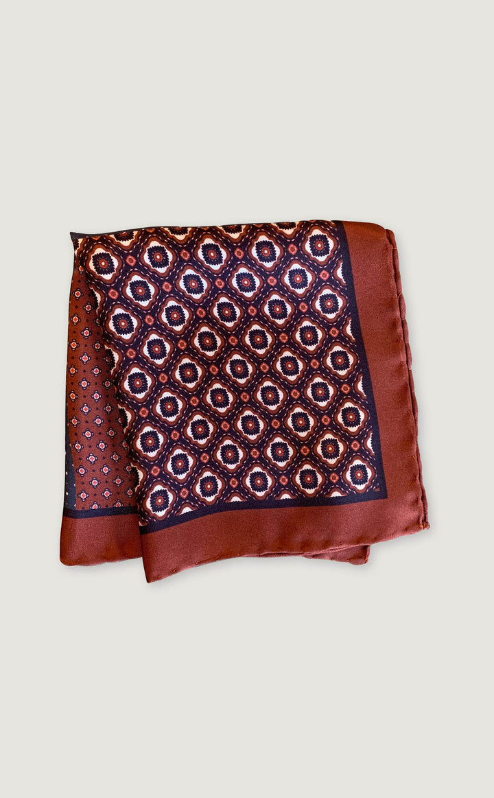 4 Macro Maroon Pocket Square