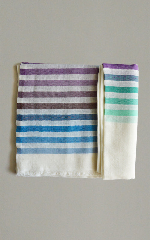 Merino Stripes White Blue